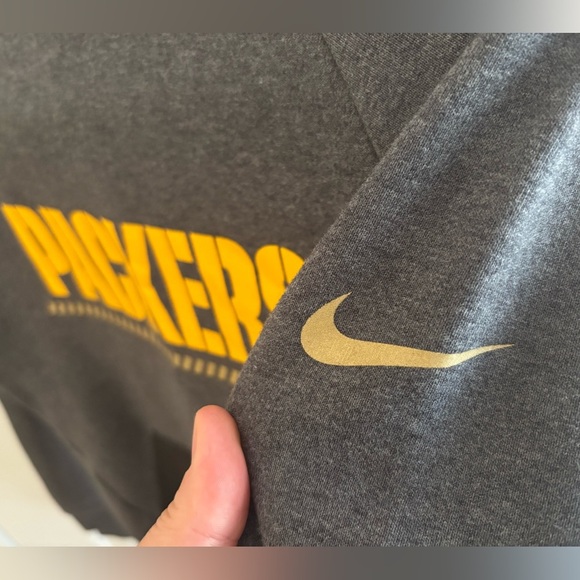 Nike Green Bay Packers Crewneck Sweatshirt Men’s Medium Gray NFL Pullover - Picture 3 of 11